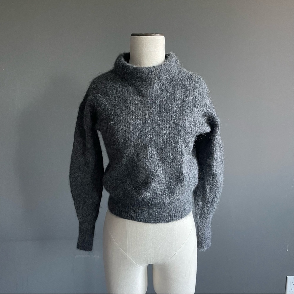 Everlane Alpaca Blend Mock Neck Sweater – Heather Grey | Size XS